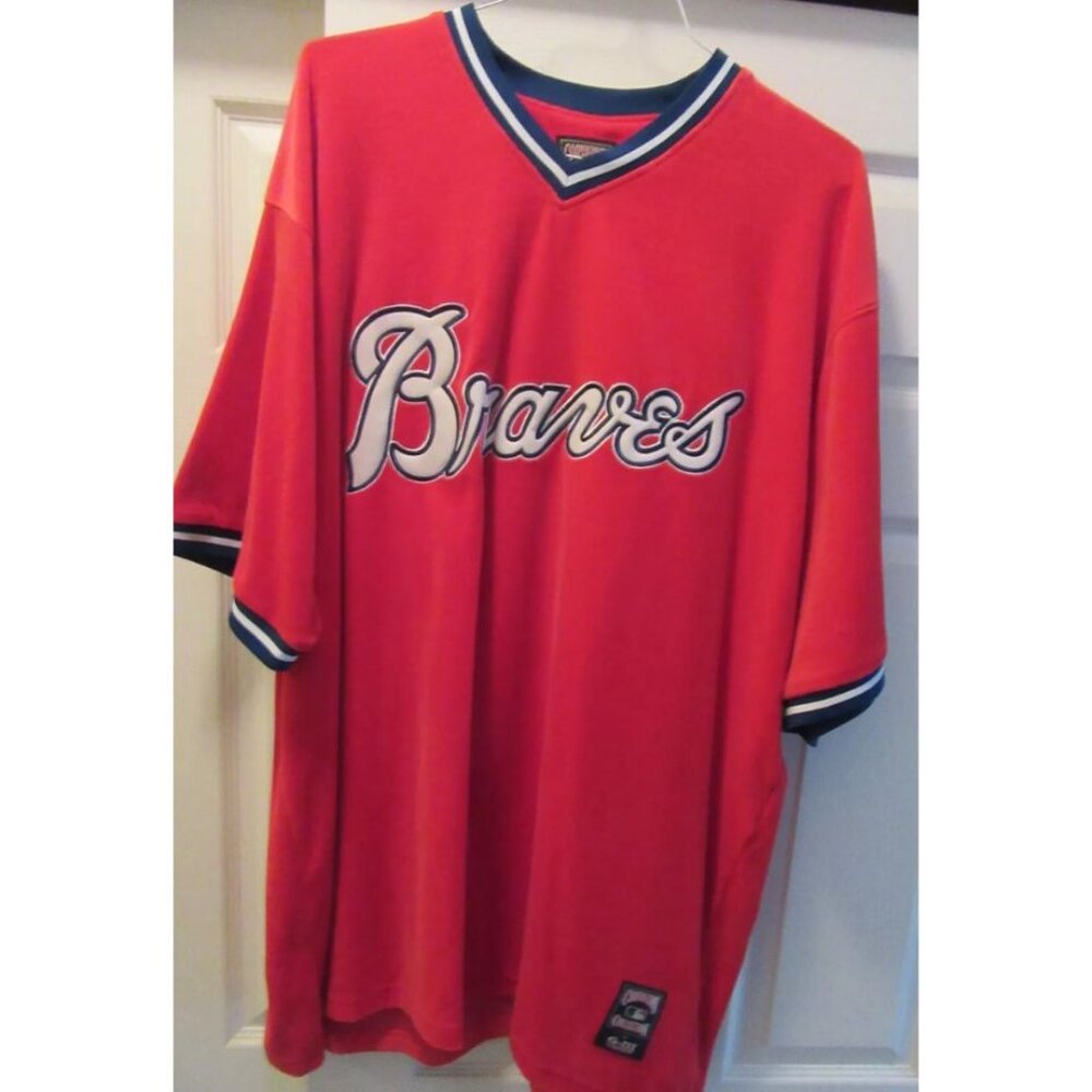 Atlanta Braves G-III Carl Banks Cooperstown Velour Baseball Jersey Vintage XXL
